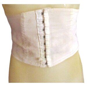 Vintage Tru-Health White Cotton Blend Hook-Eye Corset Waist Cincher Size 30